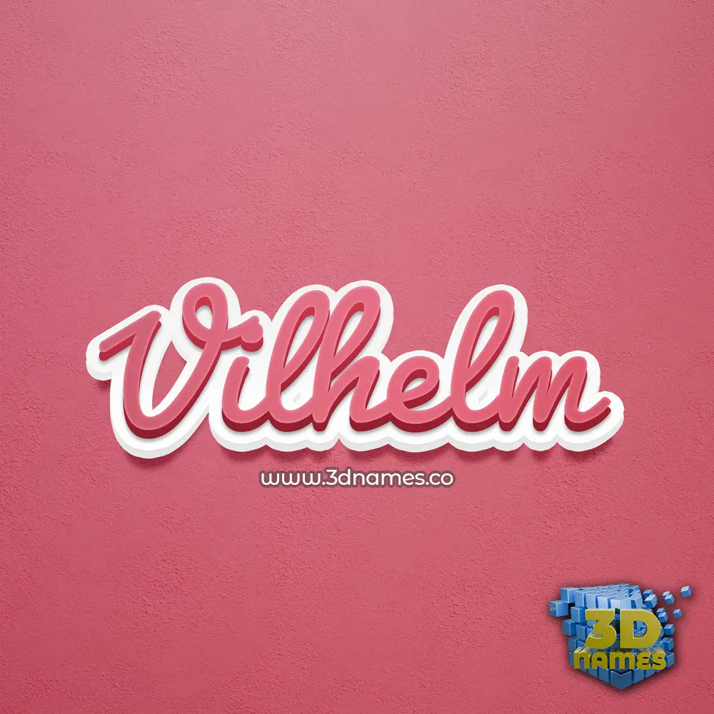 vilhelm in Red Scribble style - 3D name wallpaper
