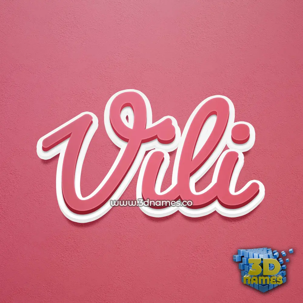 vili in Red Scribble style - 3D name wallpaper