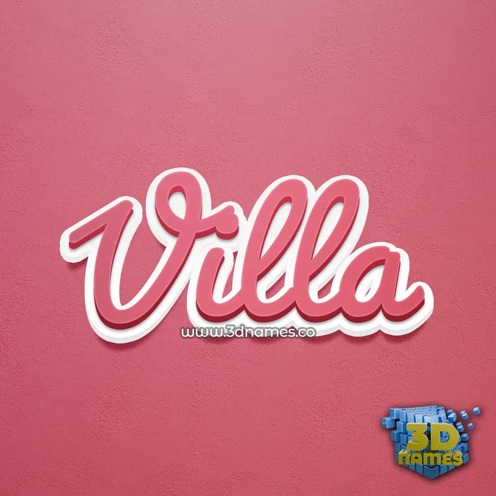 villa in Red Scribble style - 3D name wallpaper