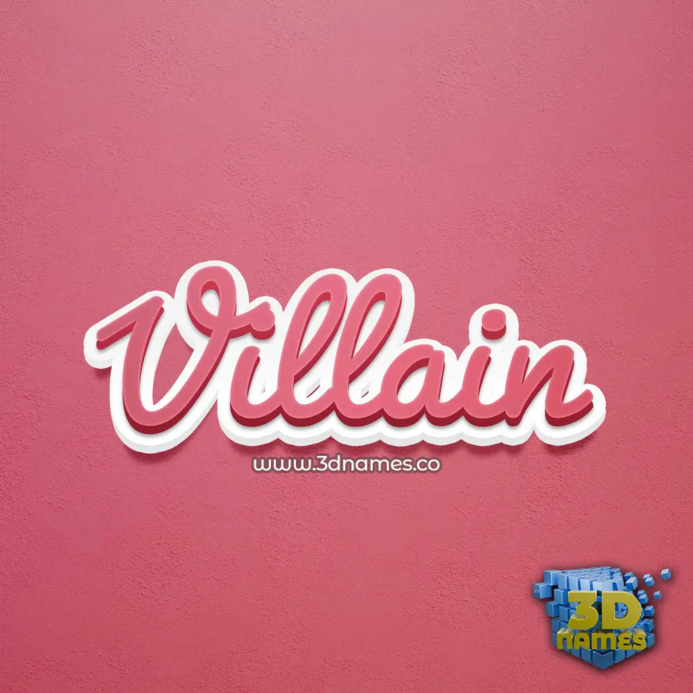 villain in Red Scribble style - 3D name wallpaper