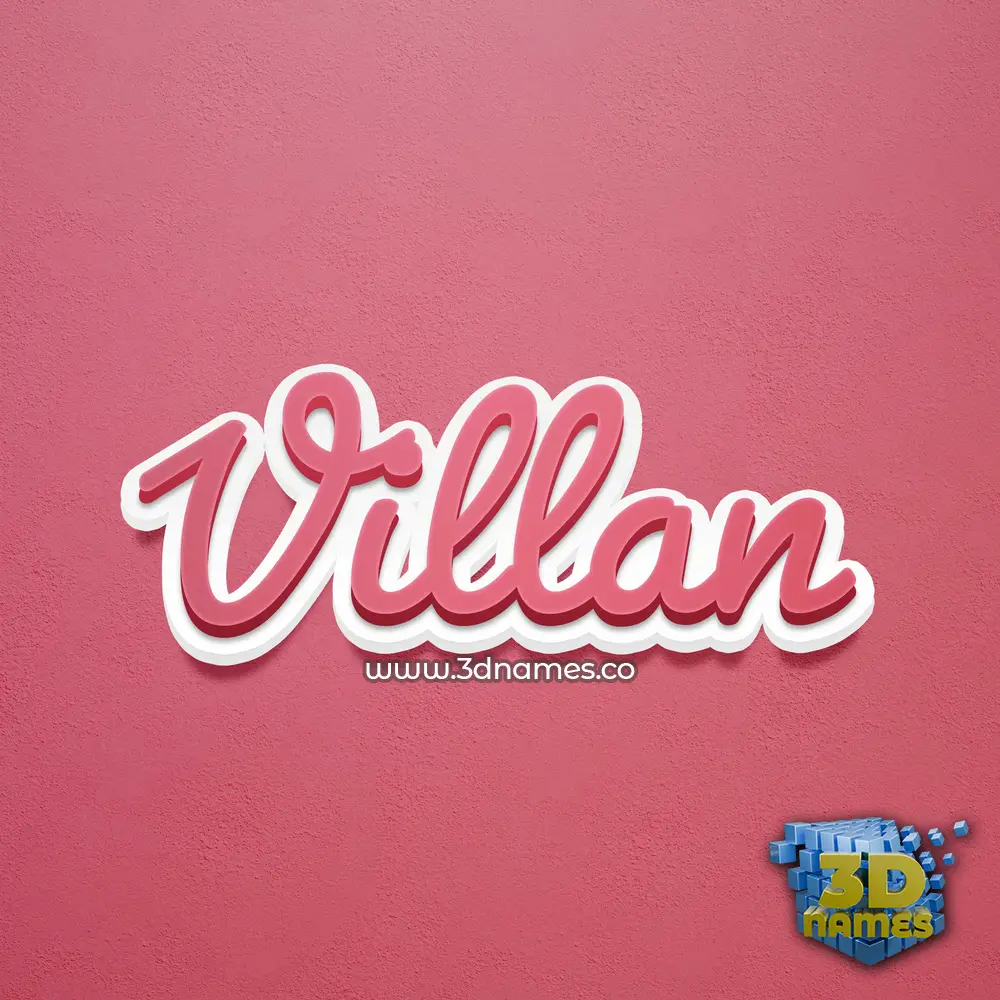 villan in Red Scribble style - 3D name wallpaper