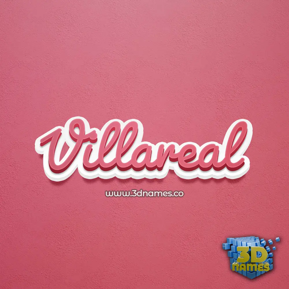 villareal in Red Scribble style - 3D name wallpaper