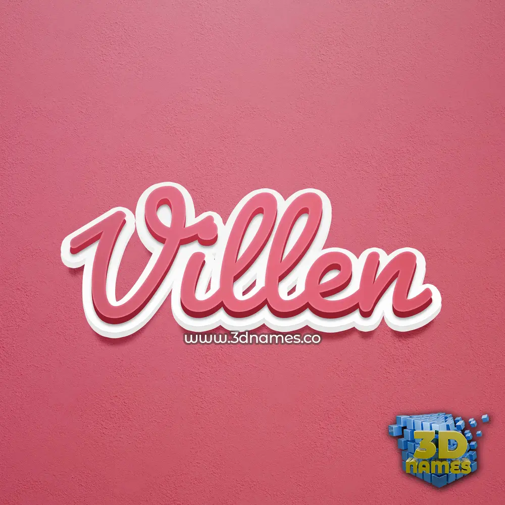 villen in Red Scribble style - 3D name wallpaper