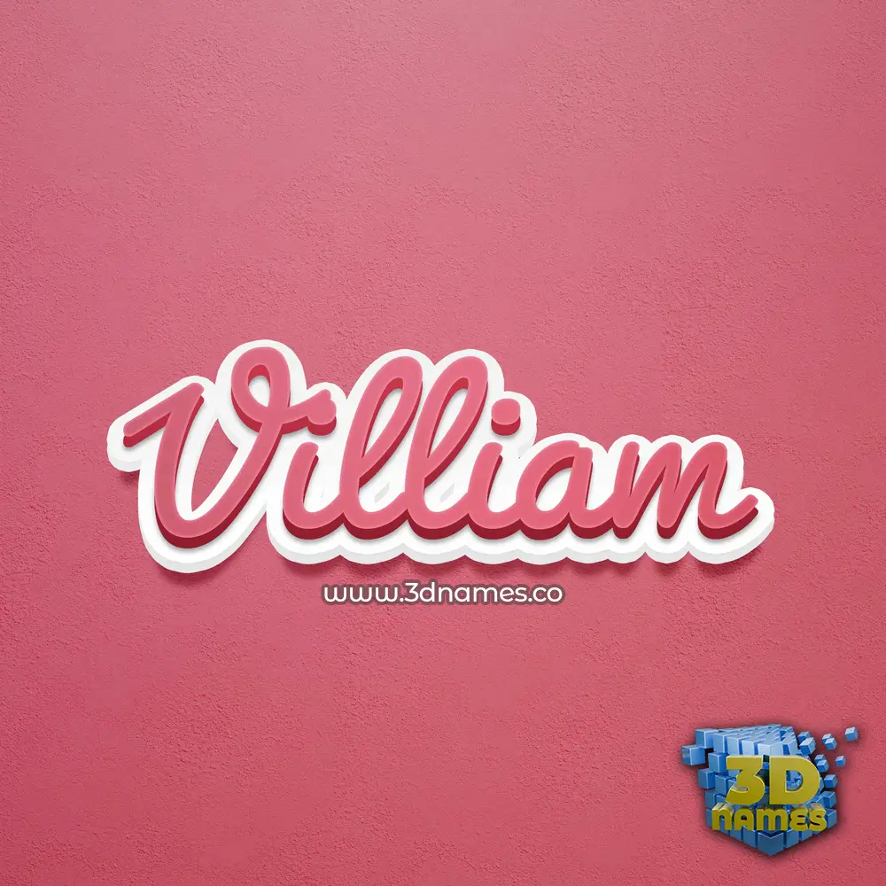villiam in Red Scribble style - 3D name wallpaper