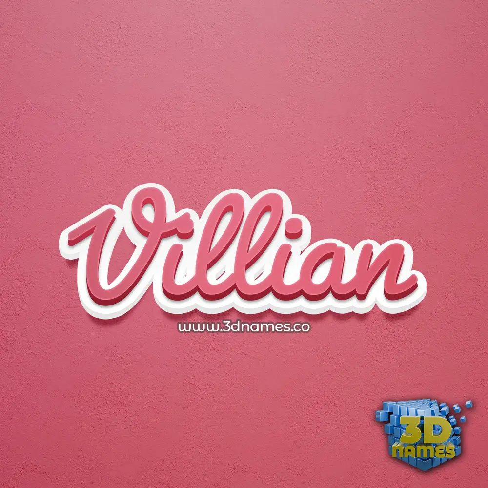 villian in Red Scribble style - 3D name wallpaper