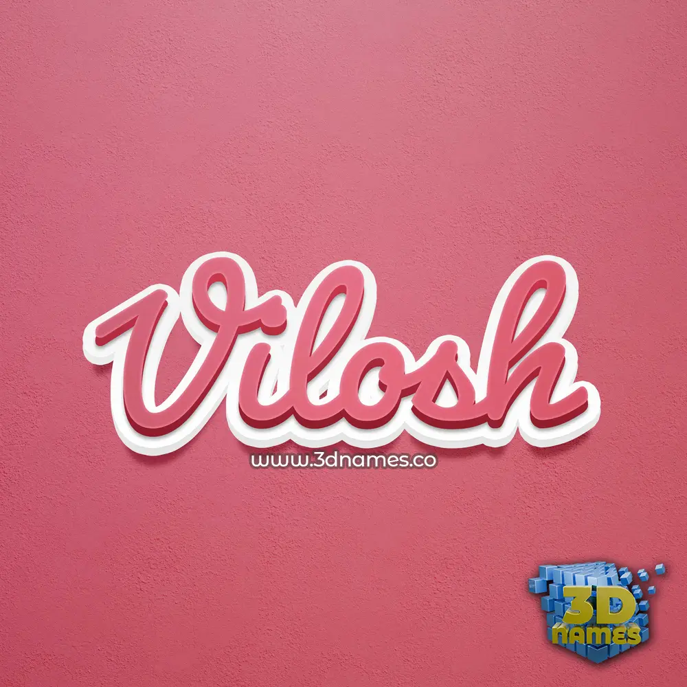 vilosh in Red Scribble style - 3D name wallpaper