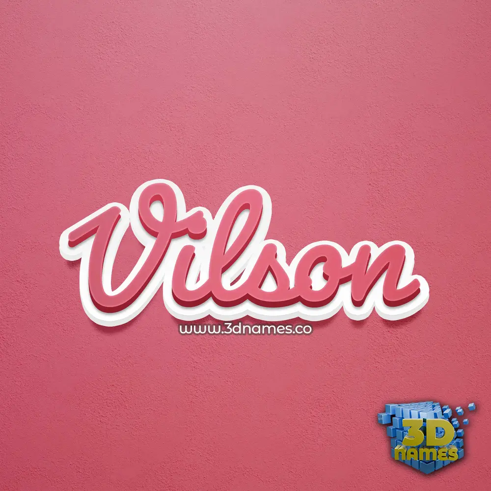 vilson in Red Scribble style - 3D name wallpaper