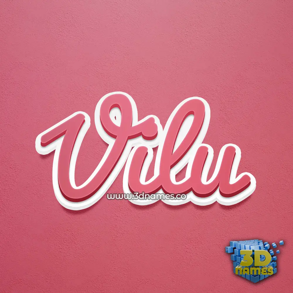 vilu in Red Scribble style - 3D name wallpaper