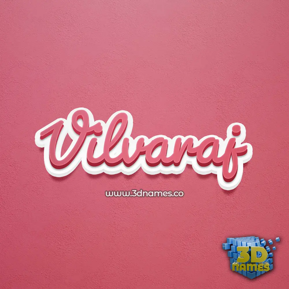 vilvaraj in Red Scribble style - 3D name wallpaper