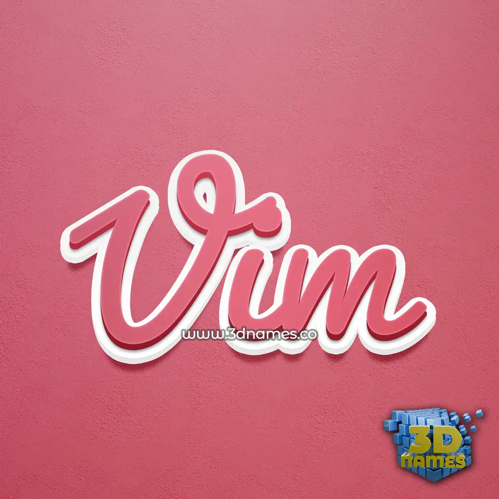 vim in Red Scribble style - 3D name wallpaper