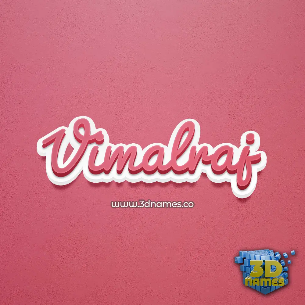 vimalraj in Red Scribble style - 3D name wallpaper