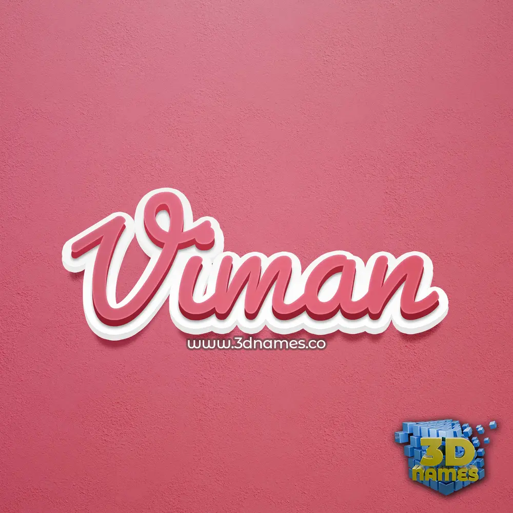 viman in Red Scribble style - 3D name wallpaper