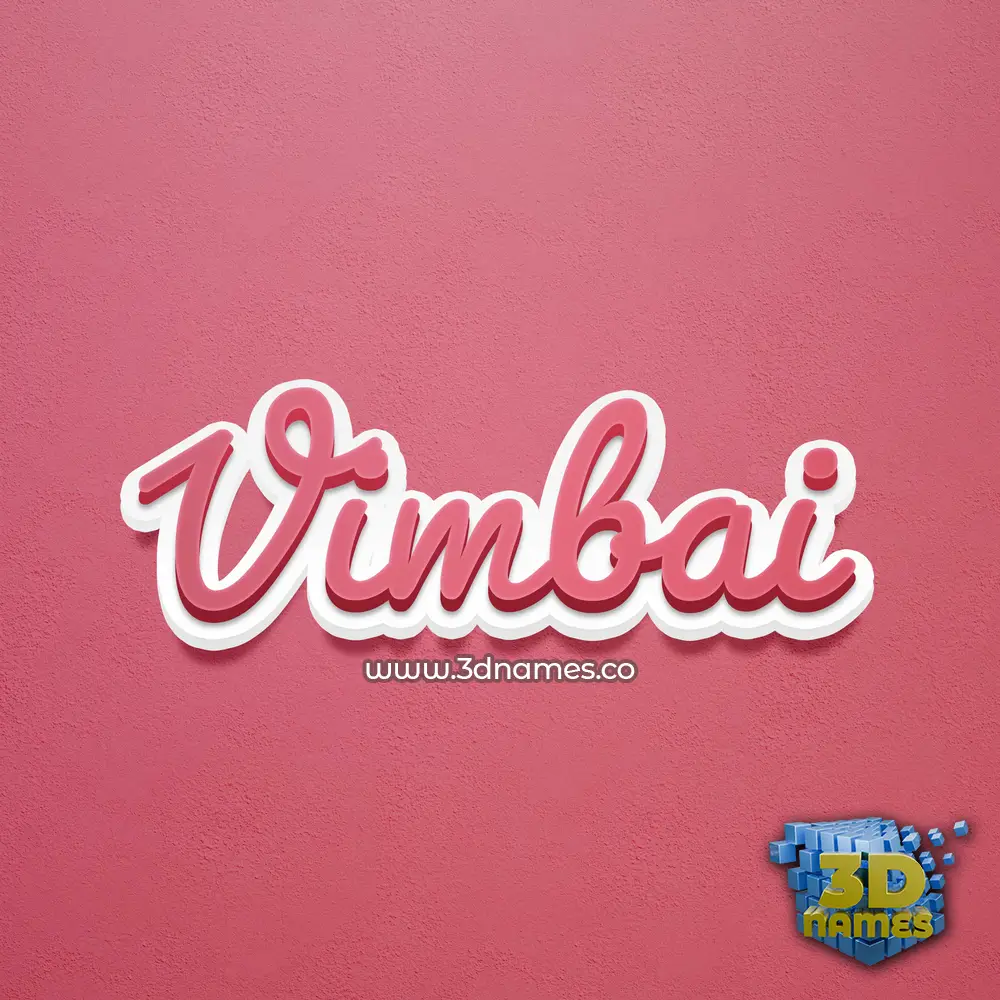 vimbai in Red Scribble style - 3D name wallpaper