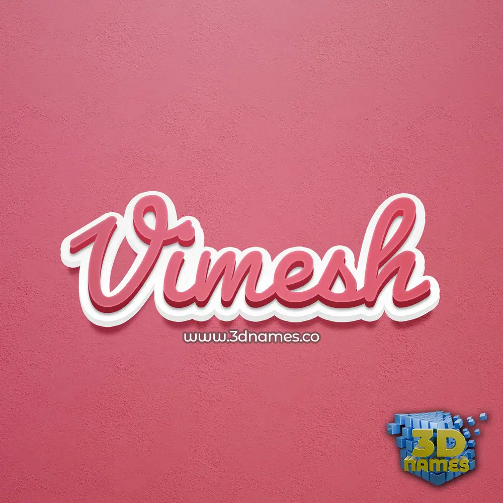 vimesh in Red Scribble style - 3D name wallpaper