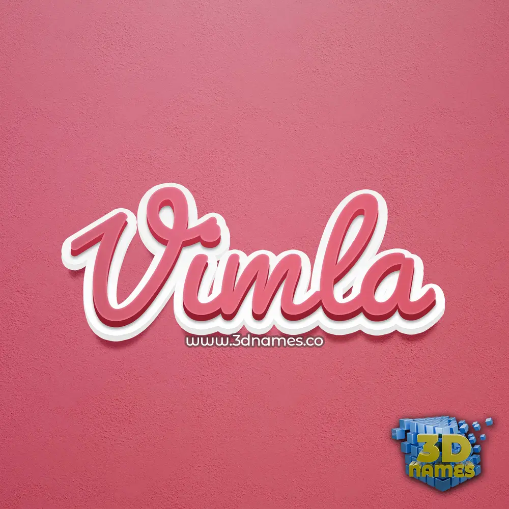 vimla in Red Scribble style - 3D name wallpaper