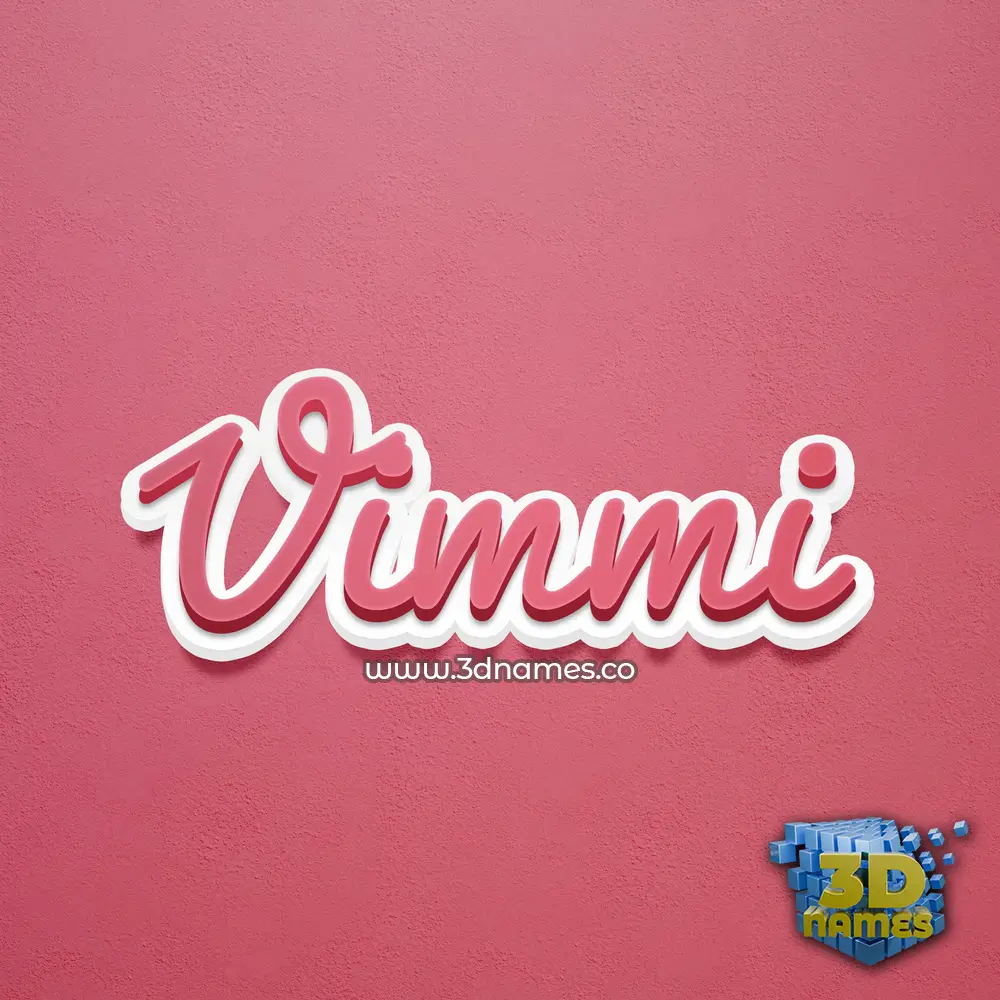 vimmi in Red Scribble style - 3D name wallpaper