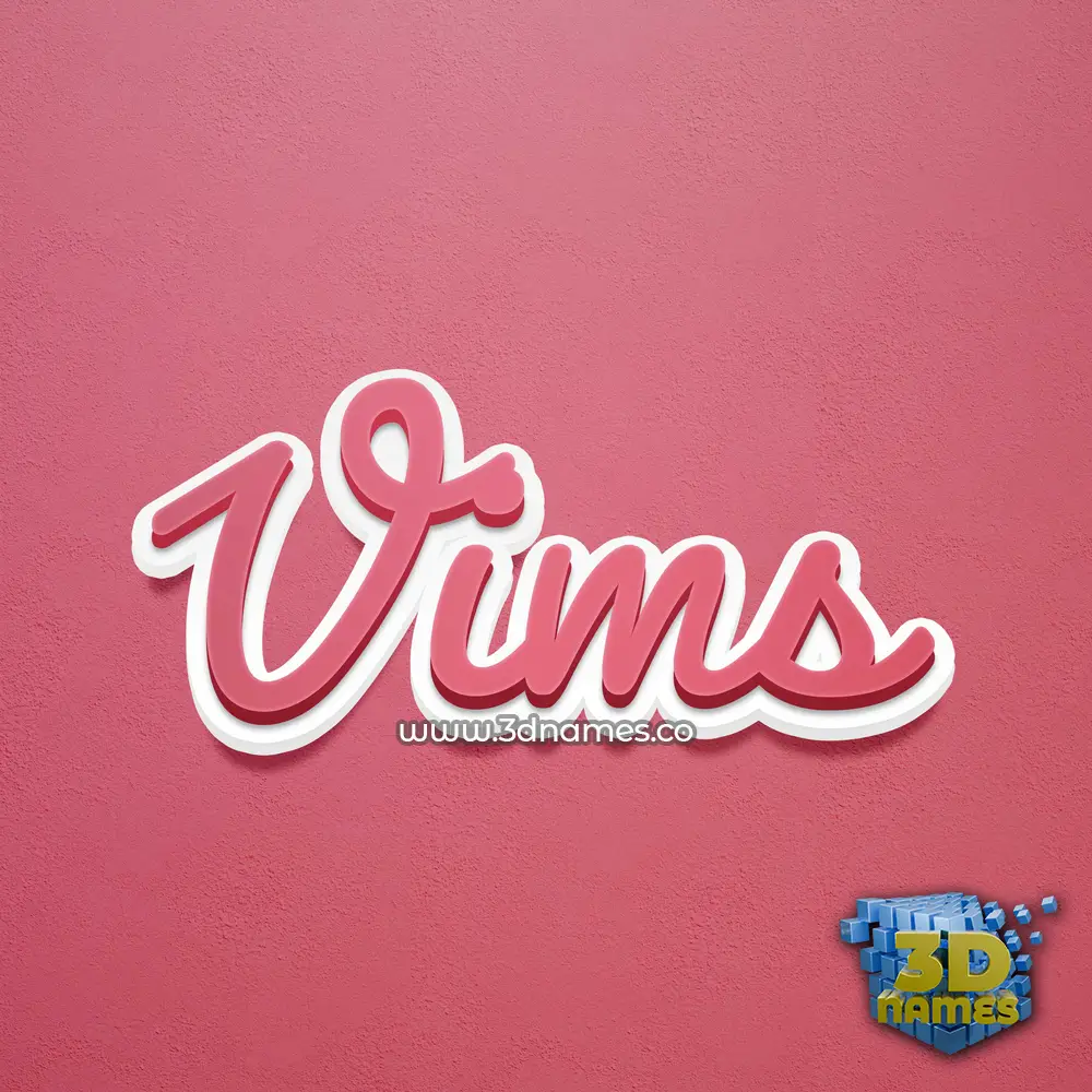 vims in Red Scribble style - 3D name wallpaper