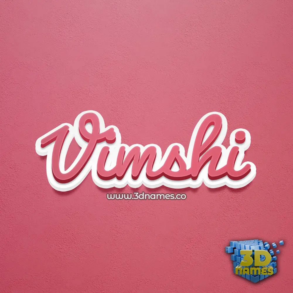 vimshi in Red Scribble style - 3D name wallpaper