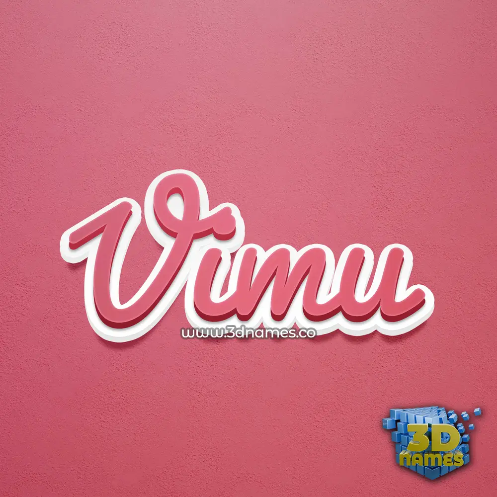vimu in Red Scribble style - 3D name wallpaper