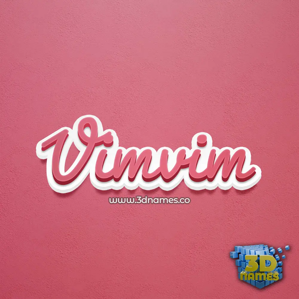 vimvim in Red Scribble style - 3D name wallpaper