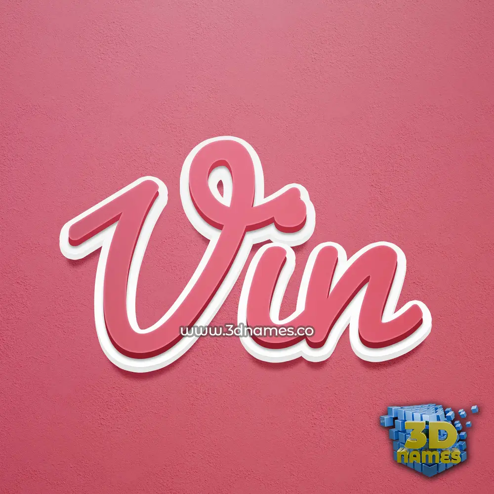 vin in Red Scribble style - 3D name wallpaper