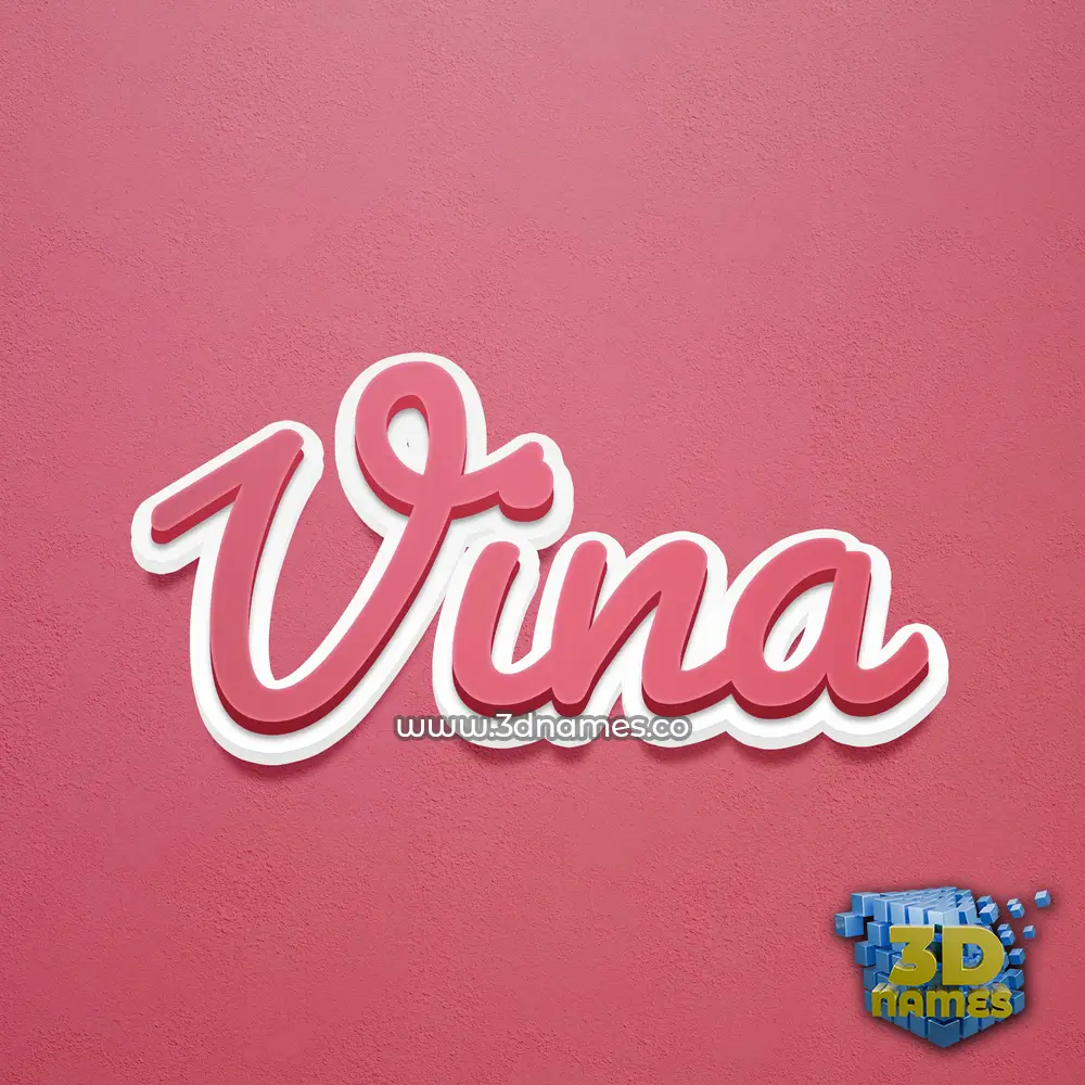 vina in Red Scribble style - 3D name wallpaper