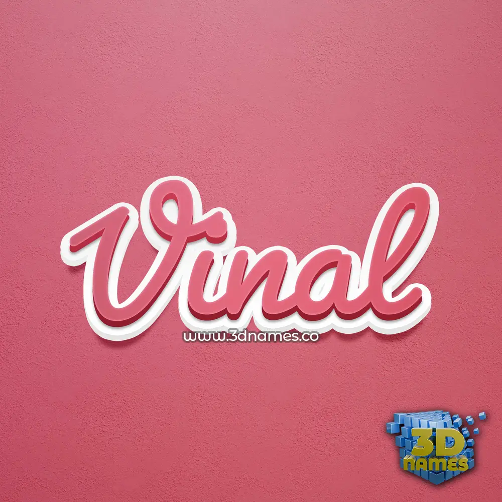 vinal in Red Scribble style - 3D name wallpaper