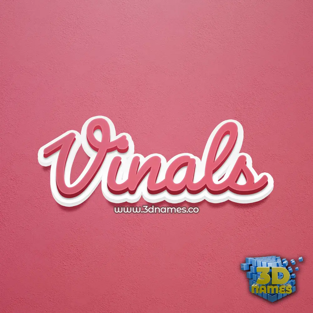 vinals in Red Scribble style - 3D name wallpaper
