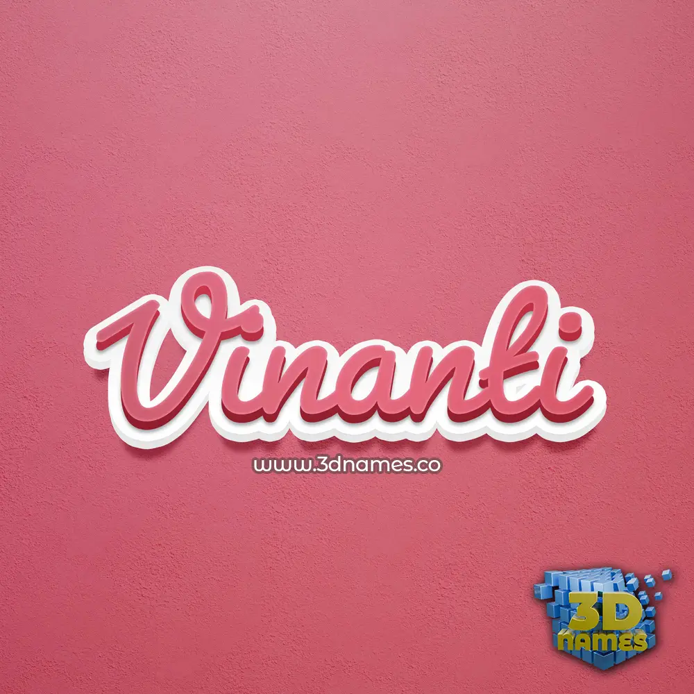 vinanti in Red Scribble style - 3D name wallpaper