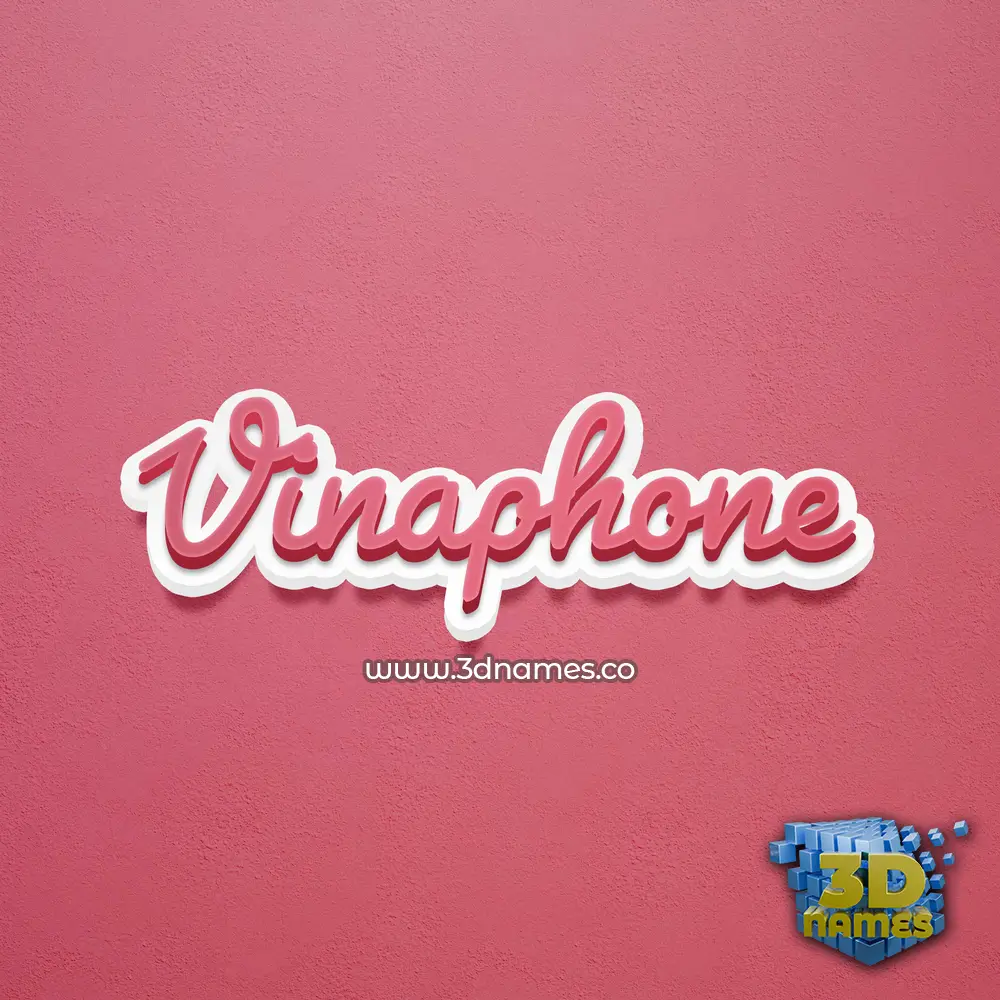 vinaphone in Red Scribble style - 3D name wallpaper