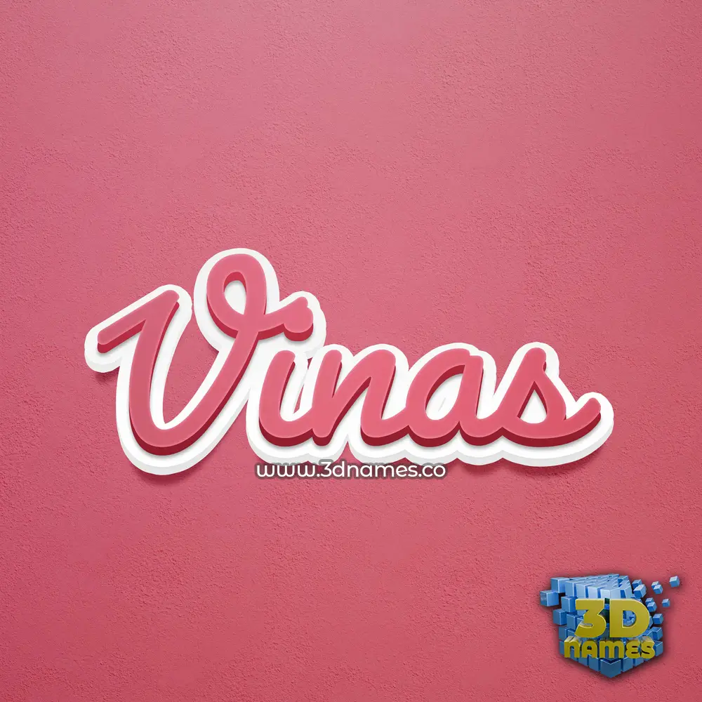 vinas in Red Scribble style - 3D name wallpaper