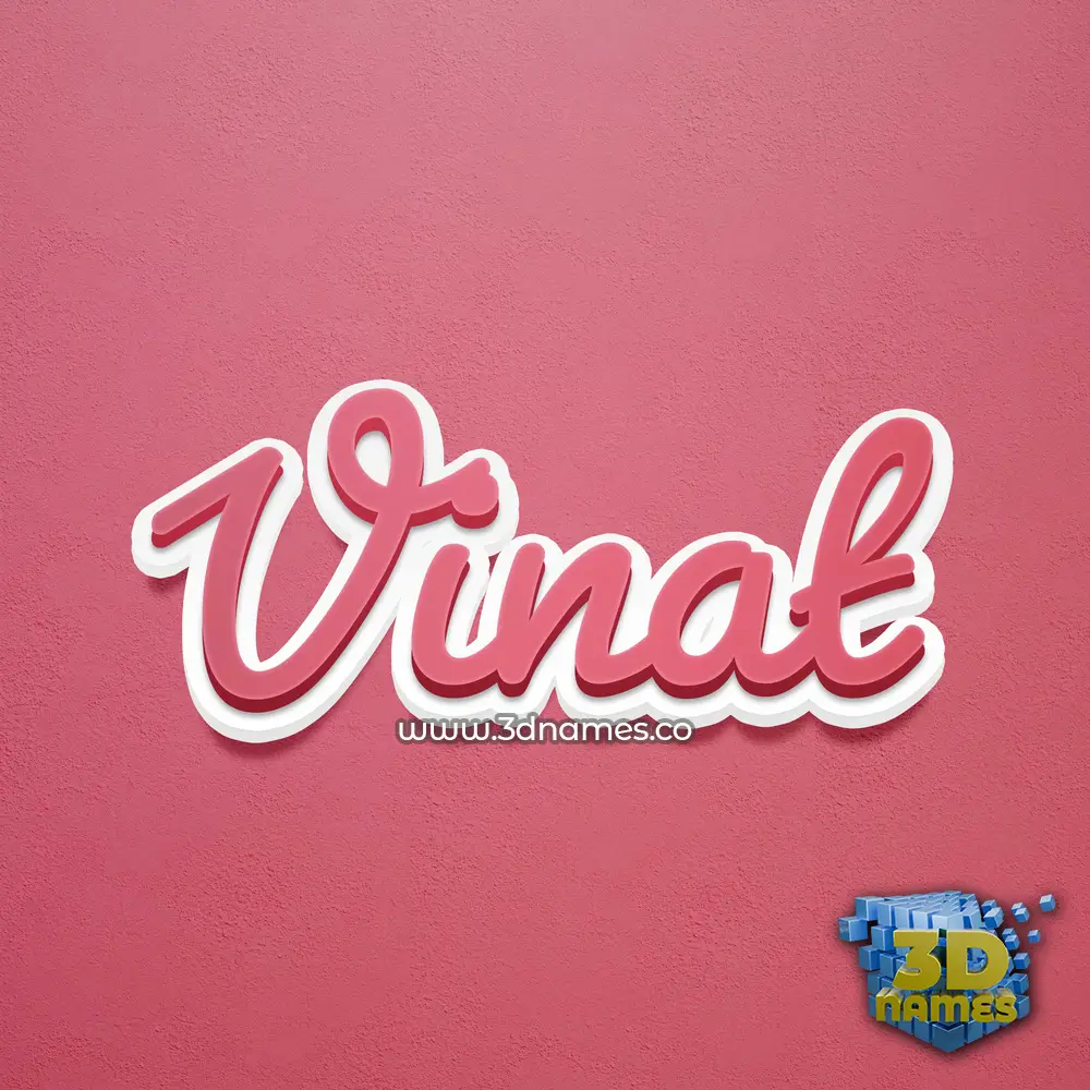 vinat in Red Scribble style - 3D name wallpaper
