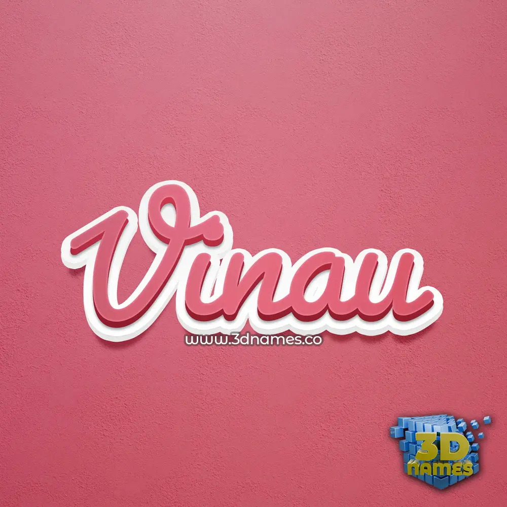 vinau in Red Scribble style - 3D name wallpaper