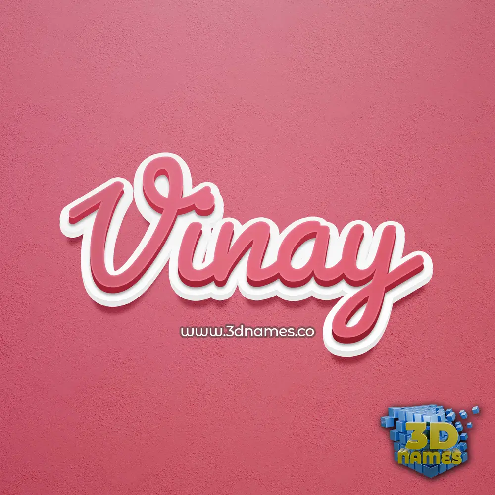 vinay in Red Scribble style - 3D name wallpaper