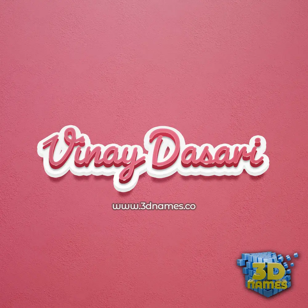 vinay dasari in Red Scribble style - 3D name wallpaper