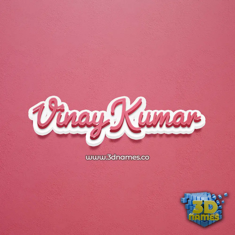 vinay kumar in Red Scribble style - 3D name wallpaper