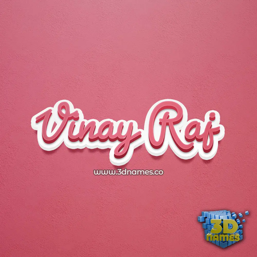 vinay raj in Red Scribble style - 3D name wallpaper