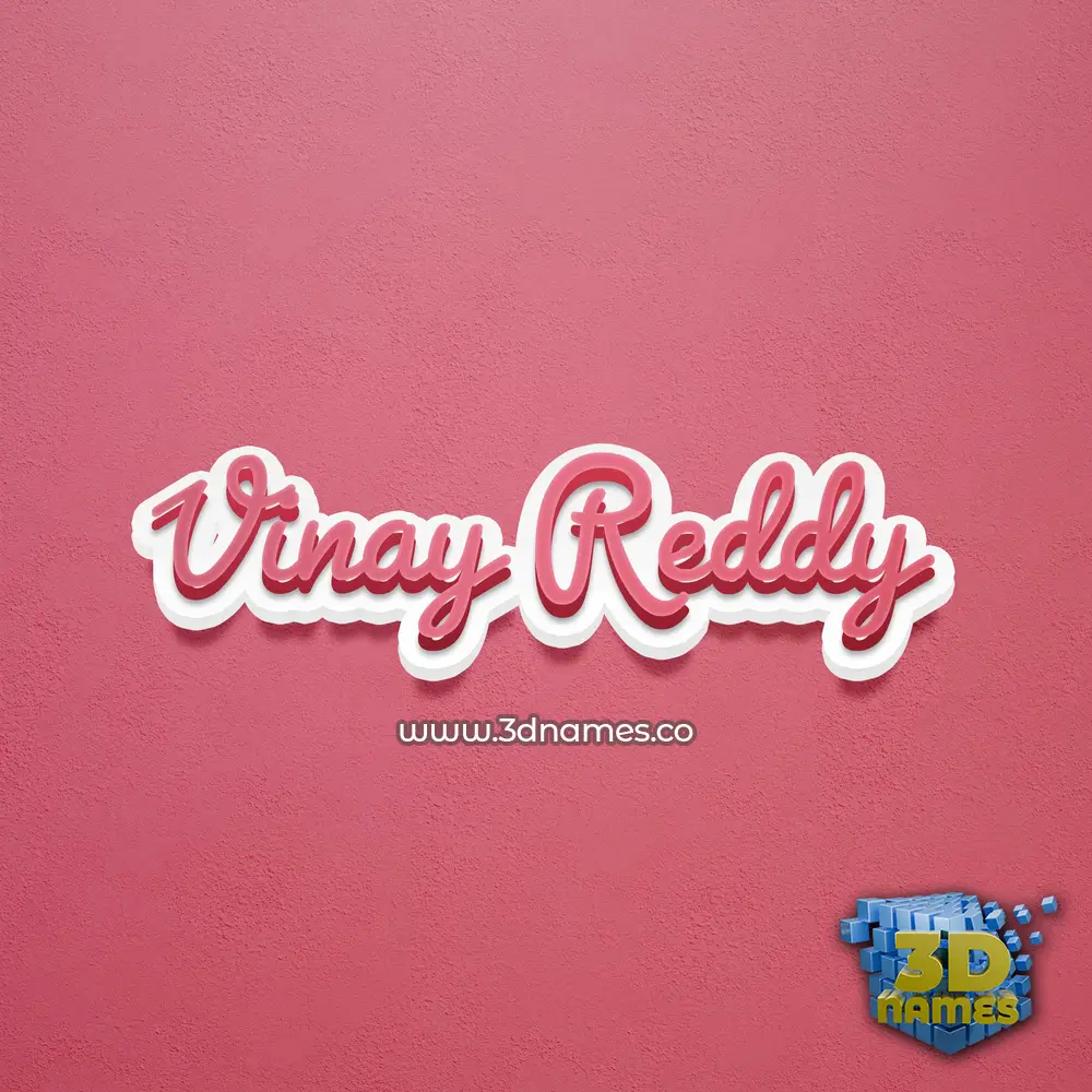 vinay reddy in Red Scribble style - 3D name wallpaper