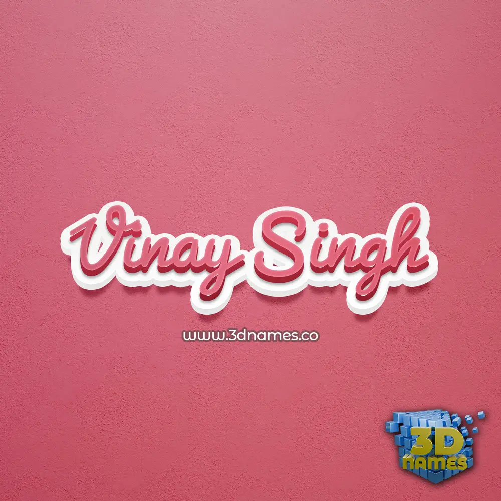 vinay singh in Red Scribble style - 3D name wallpaper