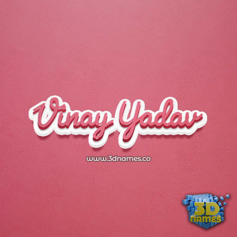 vinay yadav in Red Scribble style - 3D name wallpaper
