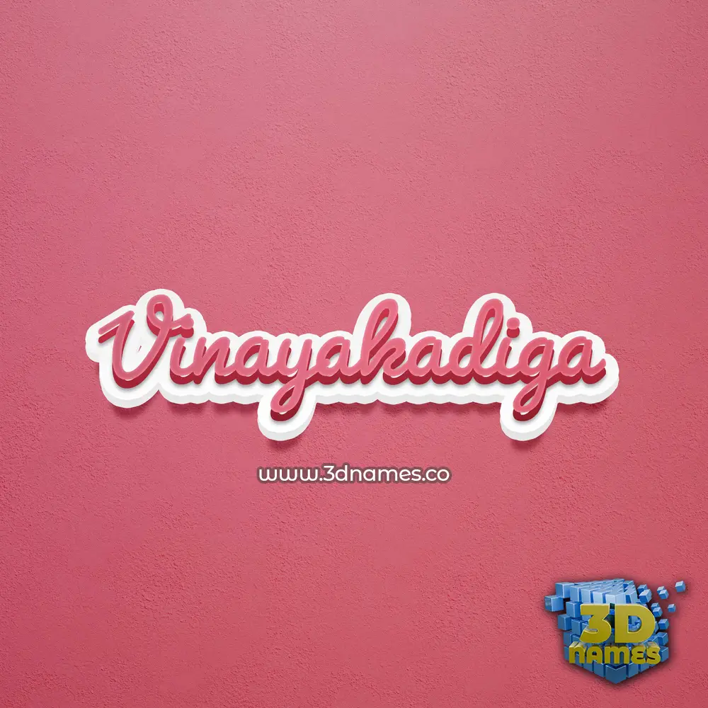 vinayakadiga in Red Scribble style - 3D name wallpaper