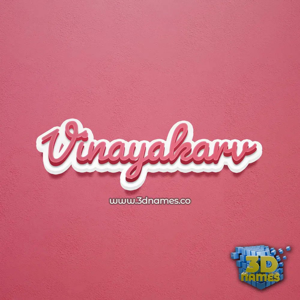vinayakarv in Red Scribble style - 3D name wallpaper