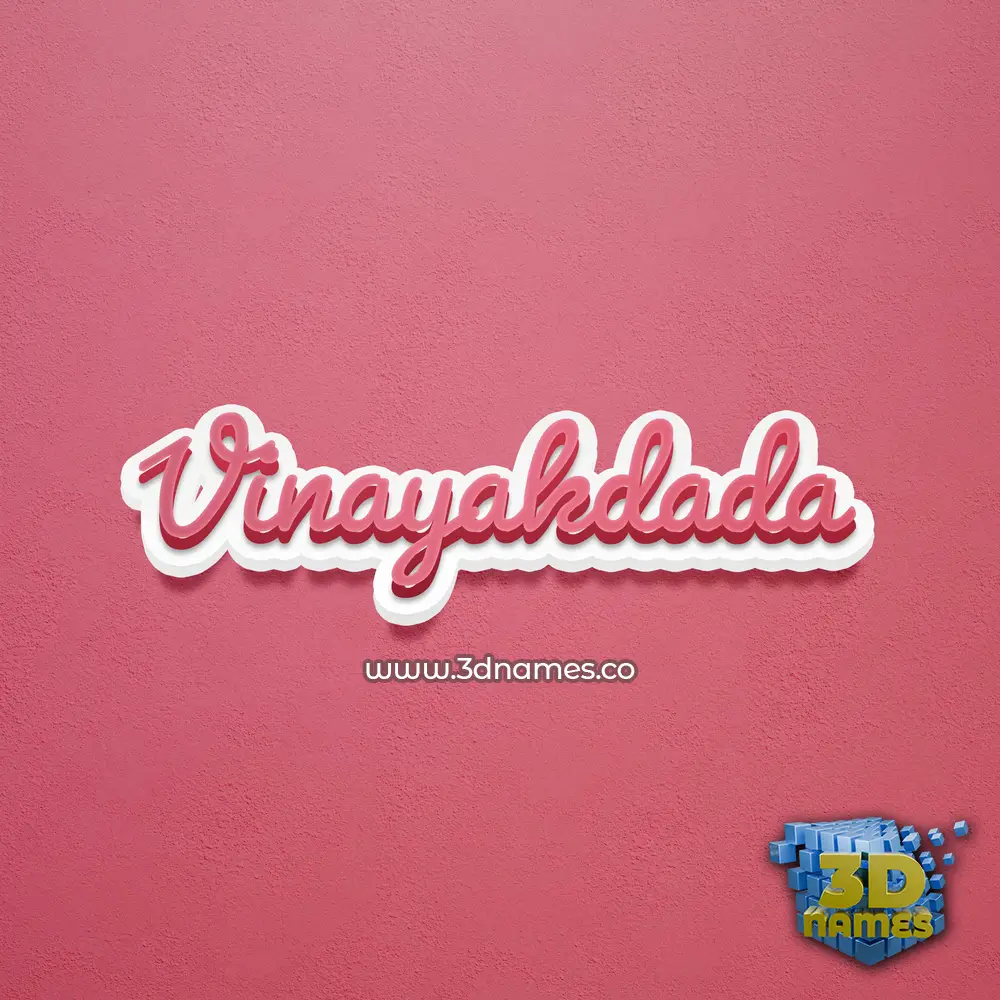 vinayakdada in Red Scribble style - 3D name wallpaper