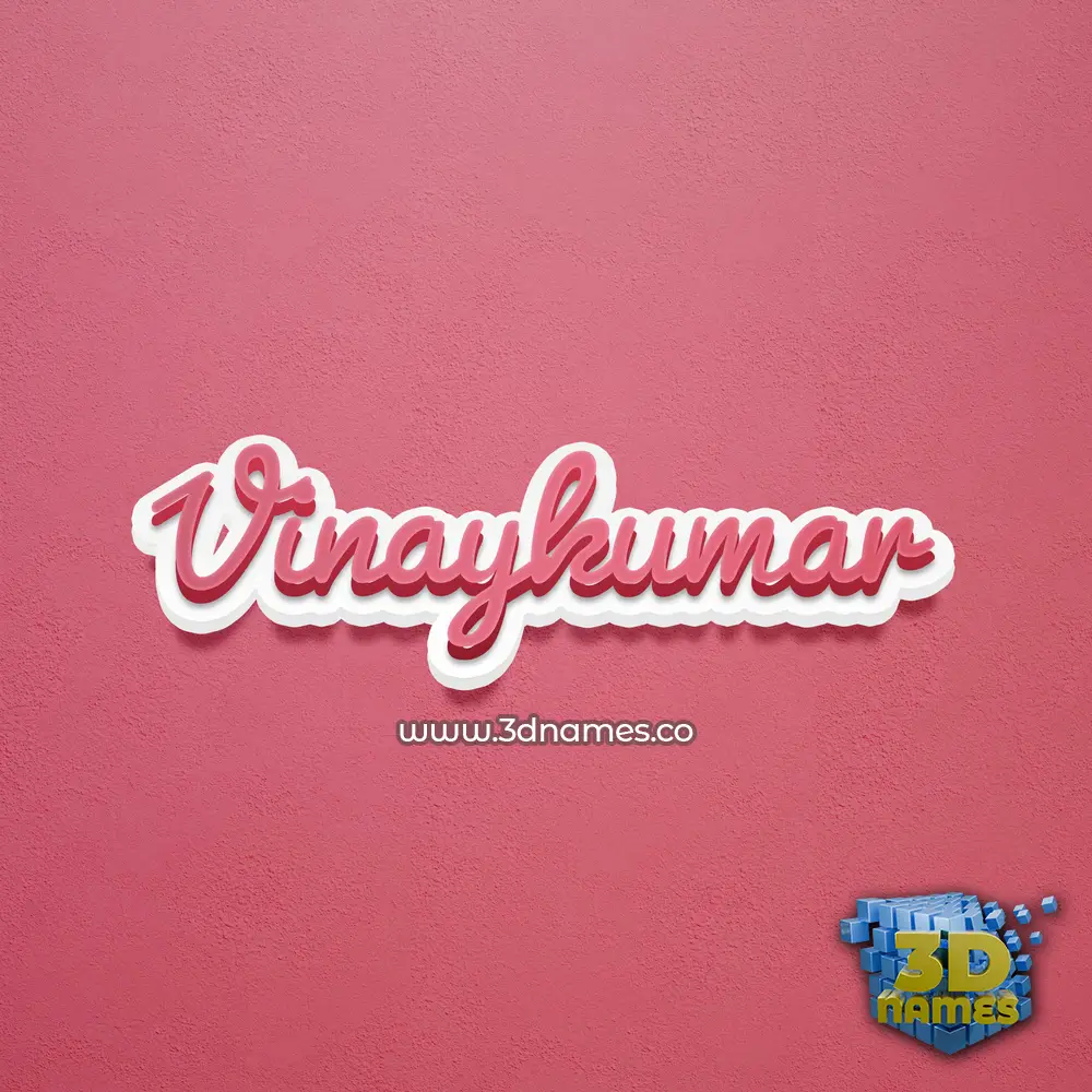 vinaykumar in Red Scribble style - 3D name wallpaper