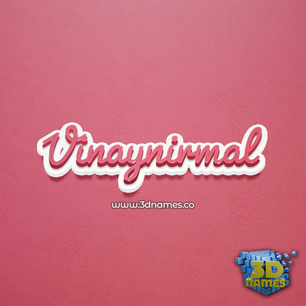 vinaynirmal in Red Scribble style - 3D name wallpaper