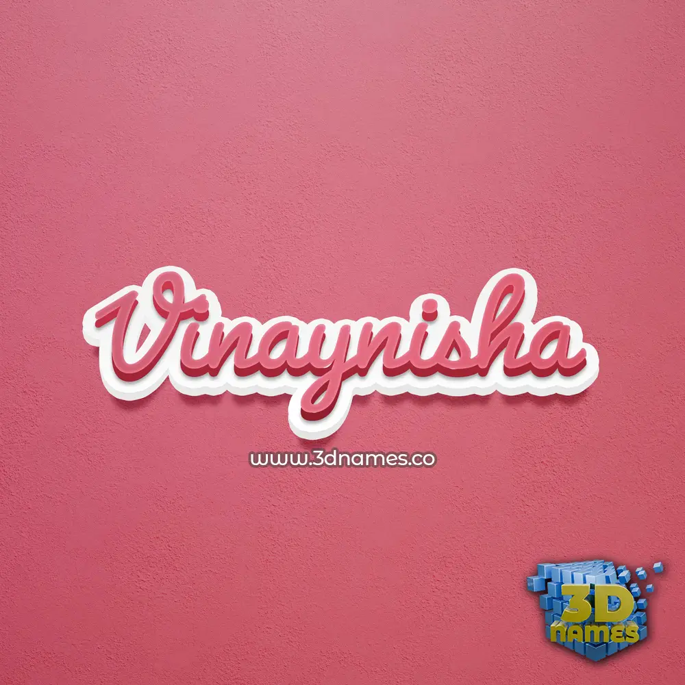vinaynisha in Red Scribble style - 3D name wallpaper