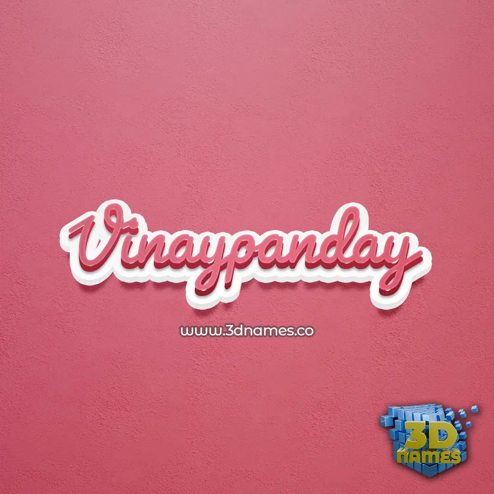 vinaypanday in Red Scribble style - 3D name wallpaper