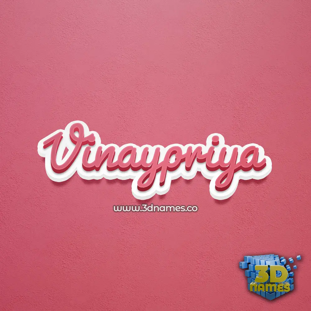vinaypriya in Red Scribble style - 3D name wallpaper