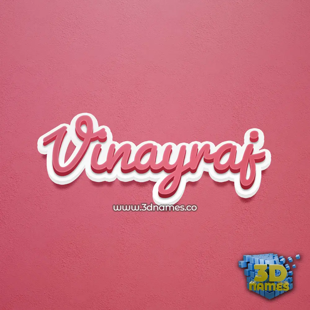vinayraj in Red Scribble style - 3D name wallpaper