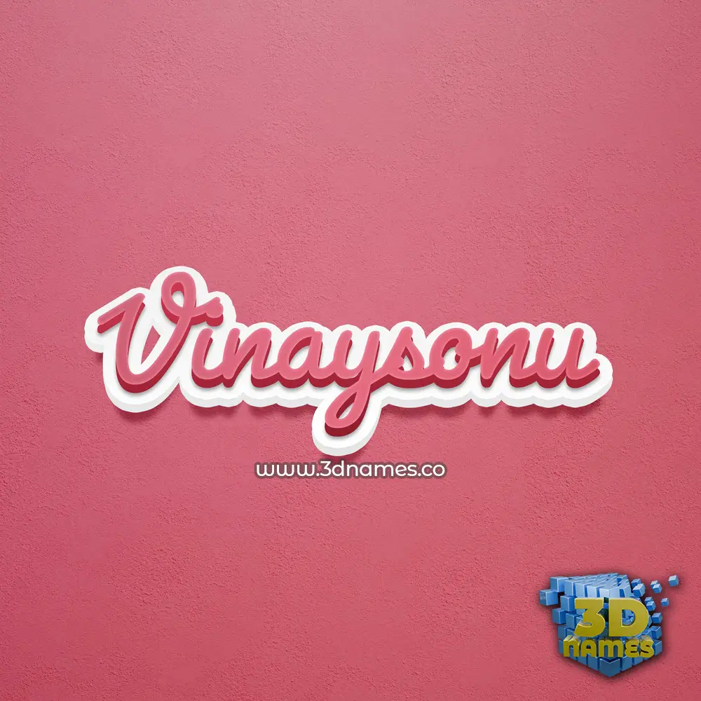 vinaysonu in Red Scribble style - 3D name wallpaper
